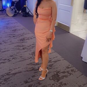 Chic Coral High Low Dress